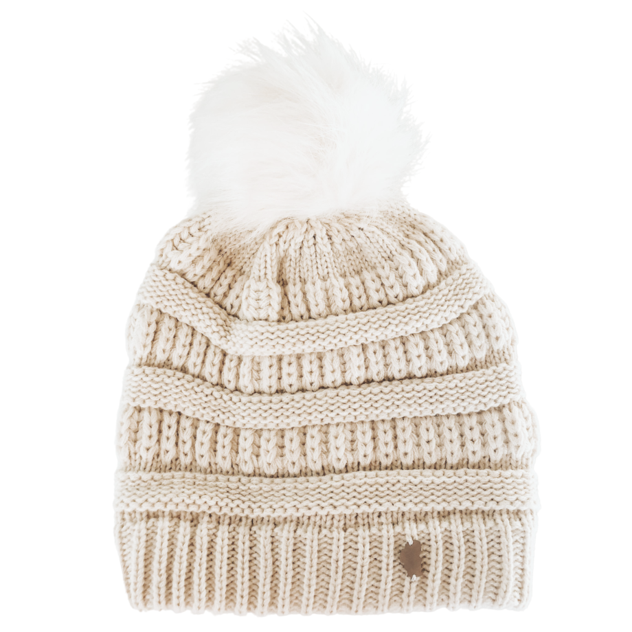 Lake Tahoe White Pom Beanie