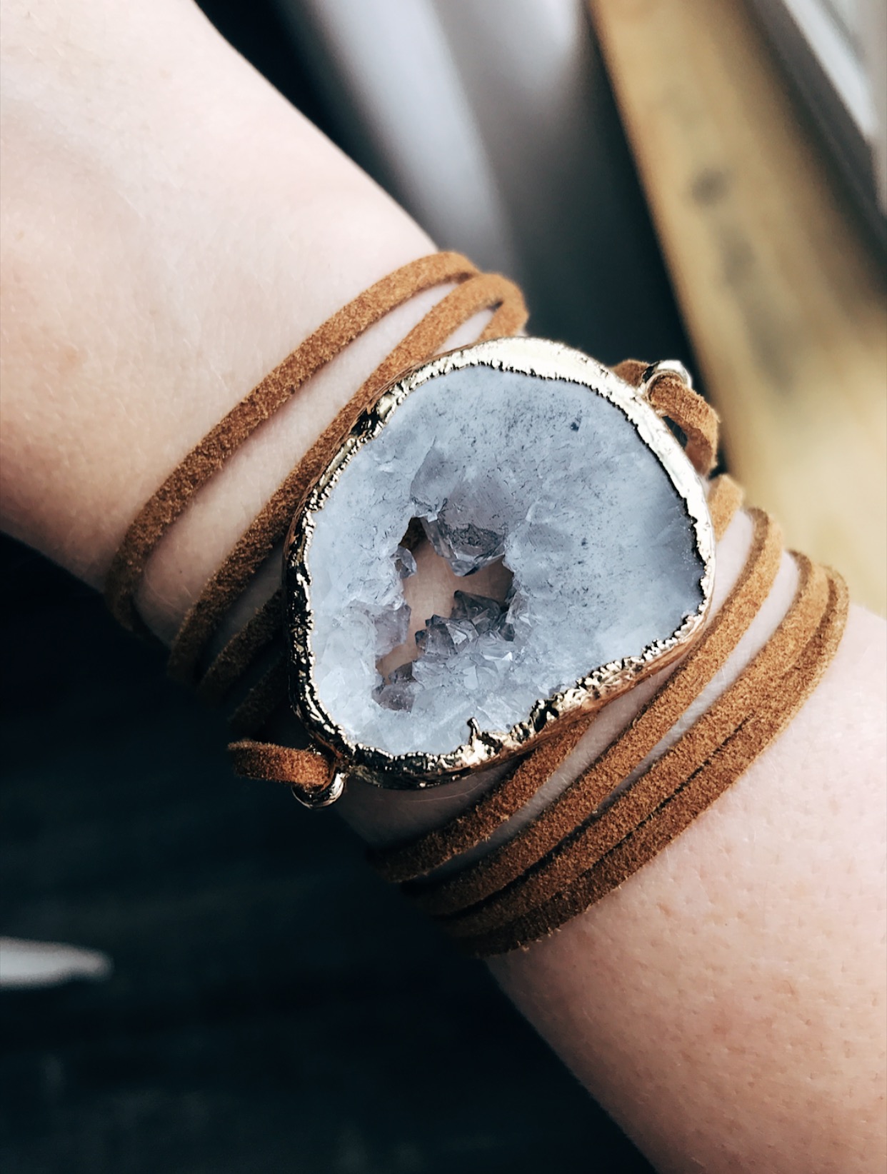 Agate slice store bracelet