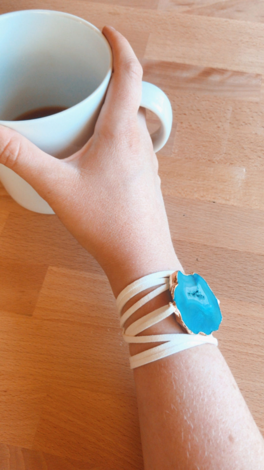 Blue Agate Wrap Bracelet