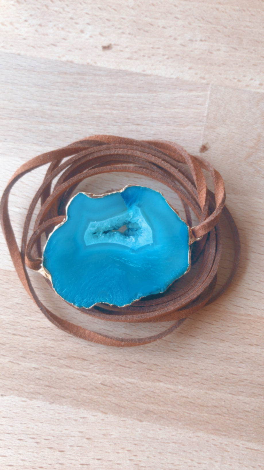 Blue Druzy Wrap Bracelet