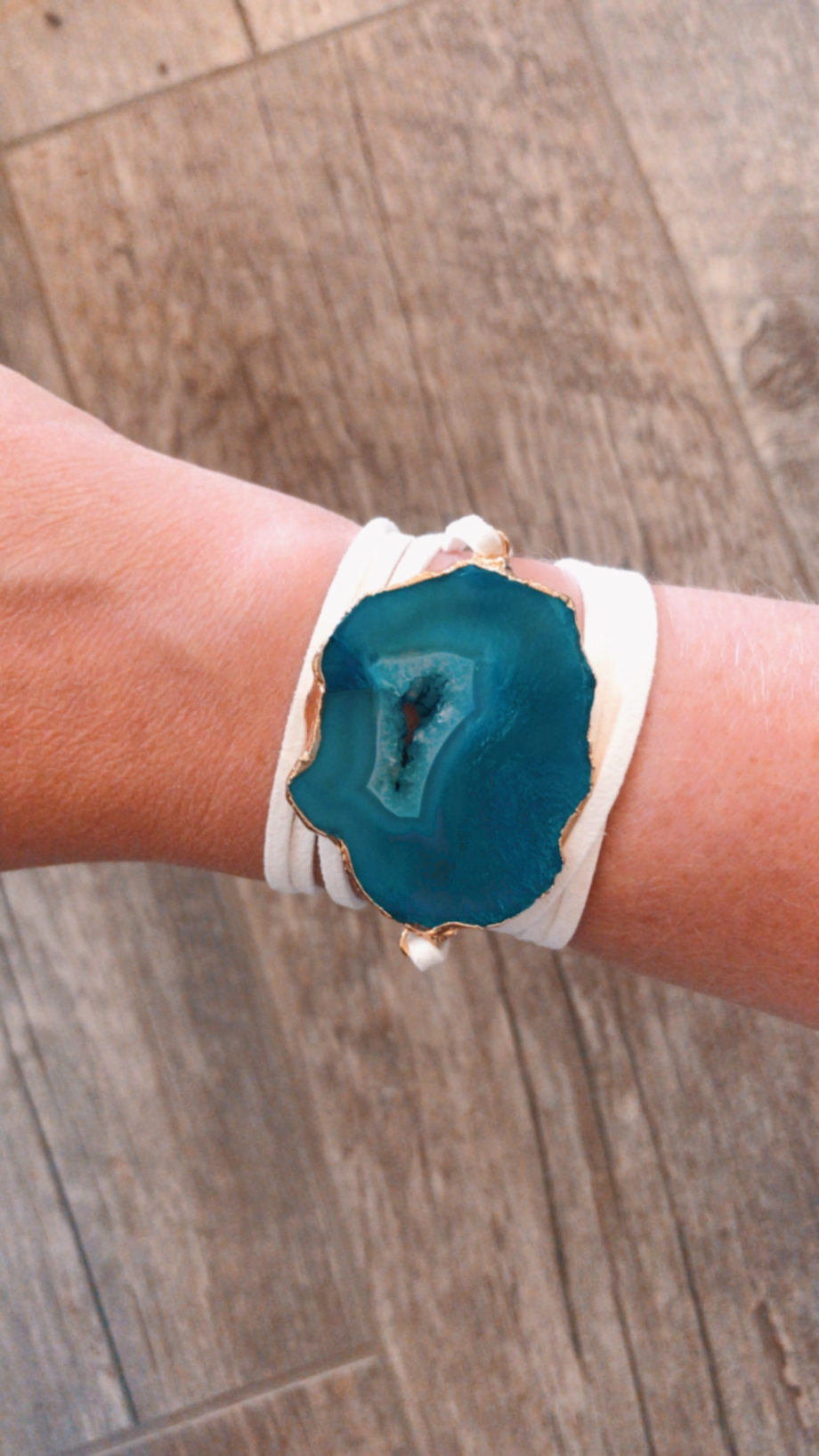 Blue Druzy Wrap Bracelet