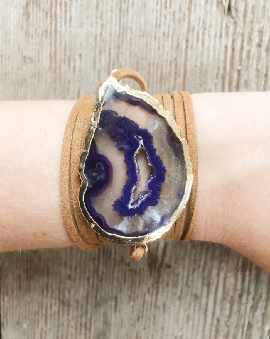 Purple Agate Druzy Bracelet