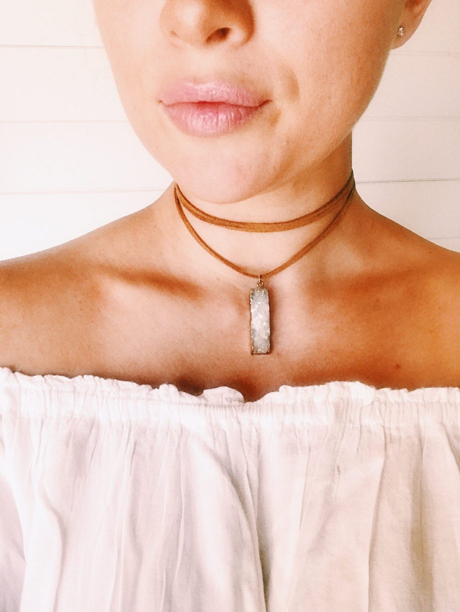 Crystal Quartz Druzy Choker