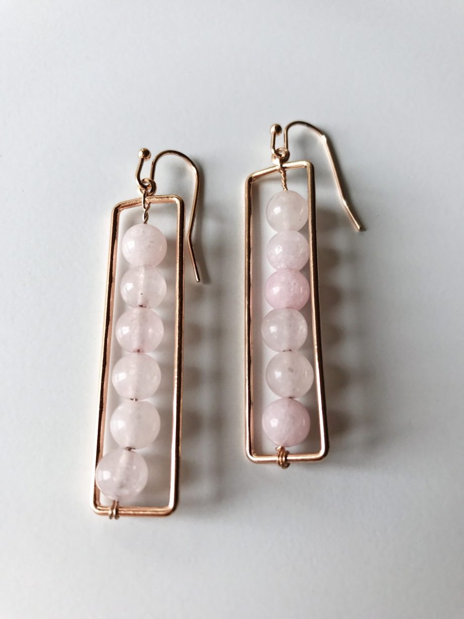 Pink Stone Drop Earrings