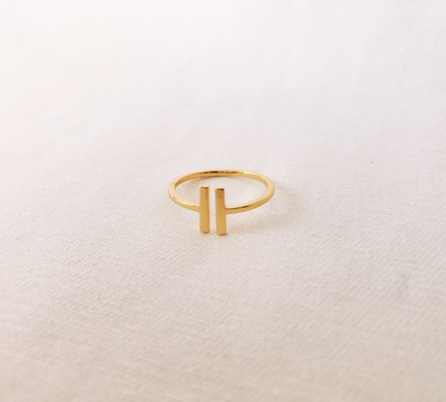 Gold Double Bar Ring