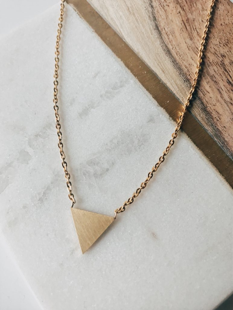 Gold Triangle Necklace | Geometric Necklace | Triangle Necklace