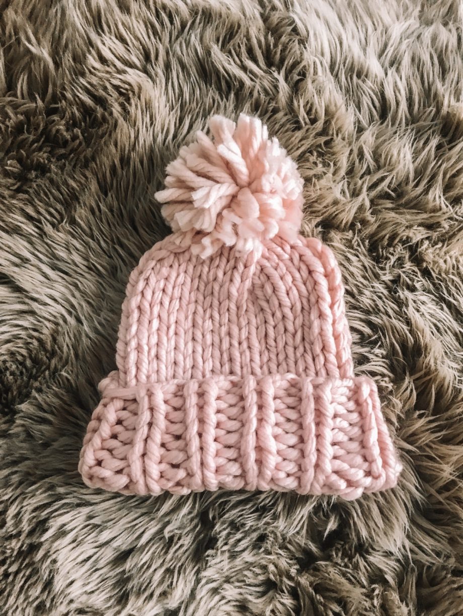 Chunky Pink Knit Beanie