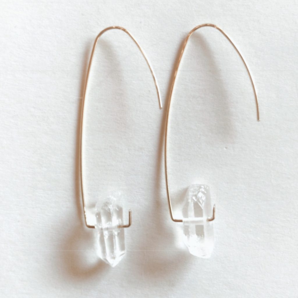 •DREAM DROP• quartz + silver post earrings