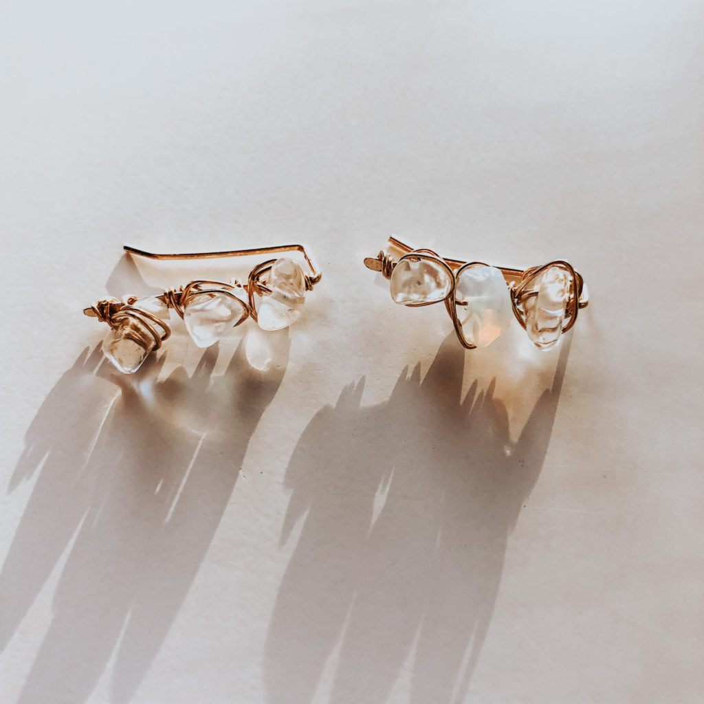 Stone Climber Earrings - 14k Gold Filled & Sterling Silver Earrings